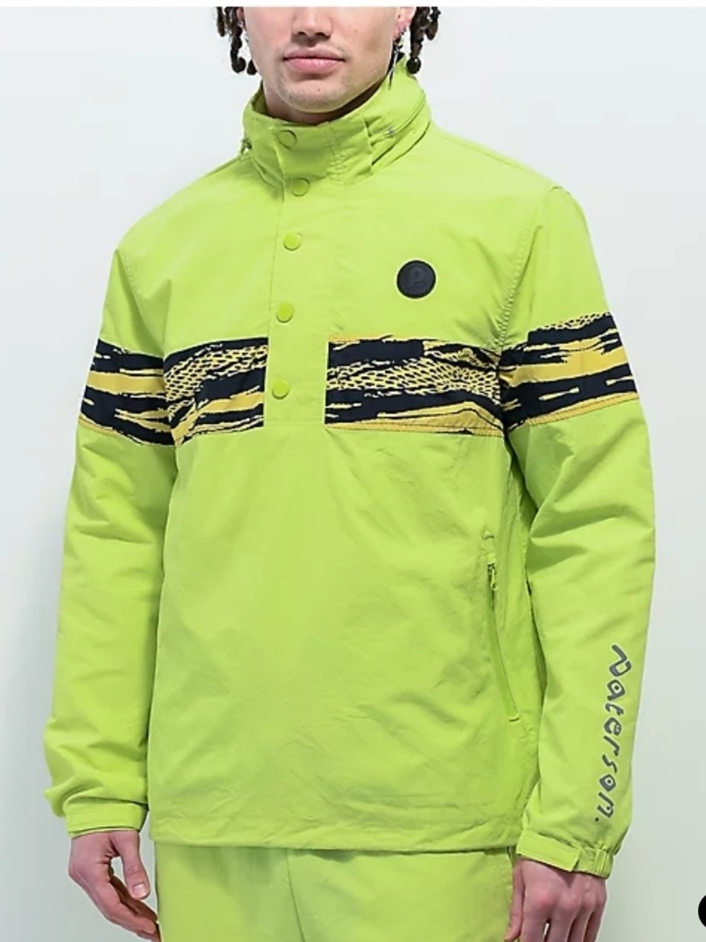 Paterson For Zumiez Ascent Trek Neon Yellow Ski Pullover Size Medium New
